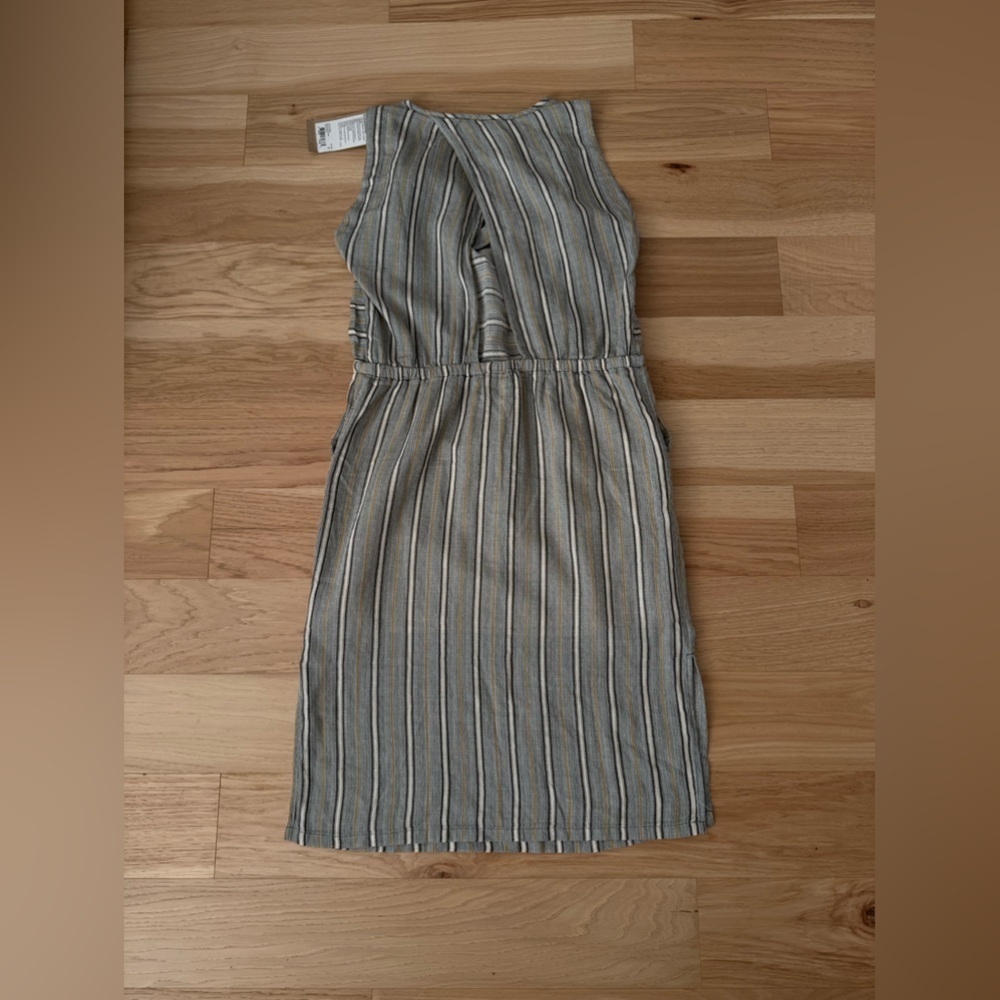 PrAna Ecotropics Dress Gray Stellar Stripe Organic Cotton Size Small Cut Out - Picture 11 of 12